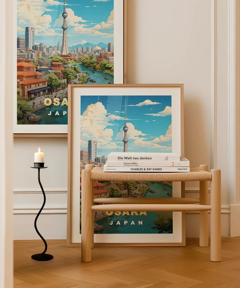 Çerçevesiz Poster Osaka'nın İkonik Kulesi - Resim 5