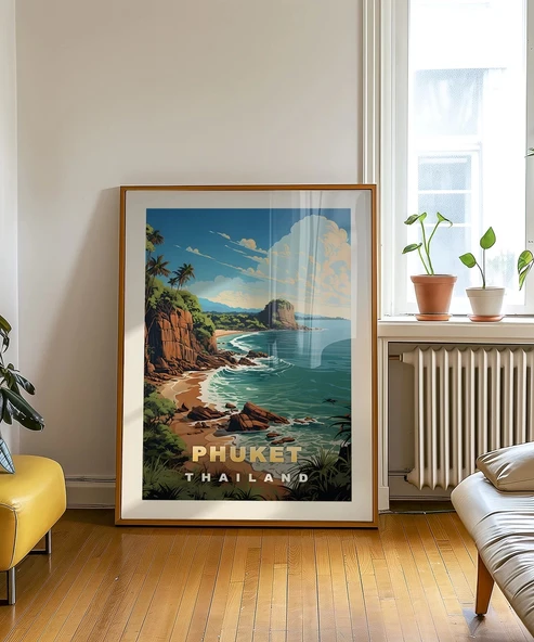 Çerçevesiz Poster Phuket Tropik Sahil Manzarası - Resim 5