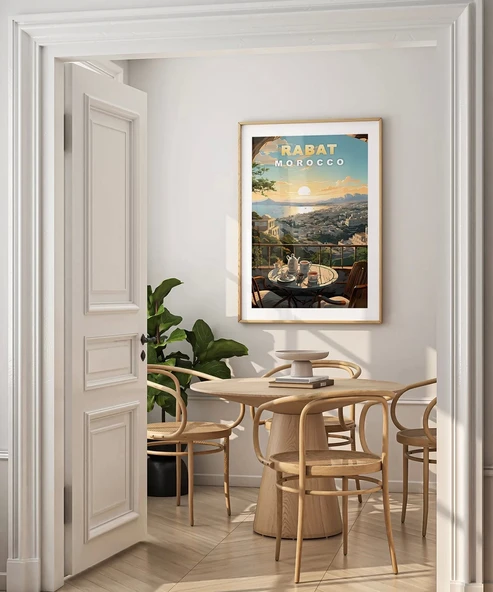 Çerçevesiz Poster Rabat Teras Manzarası - Resim 3