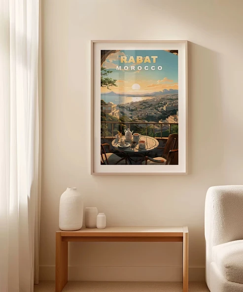 Çerçevesiz Poster Rabat Teras Manzarası - Resim 4