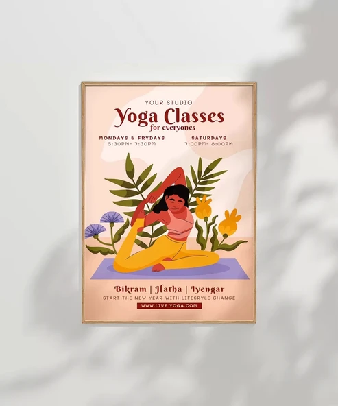 Çerçevesiz Poster Haftalık Yoga Akışı - Resim 7