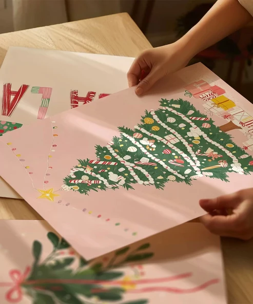 Çerçevesiz Poster Noel Ağaçları 3'lü - Resim 2