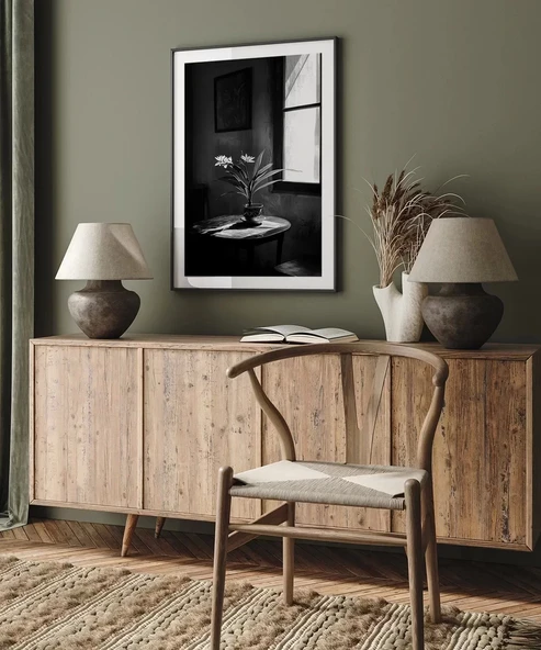 Çerçevesiz Poster Gölge ve Çiçek - Resim 5