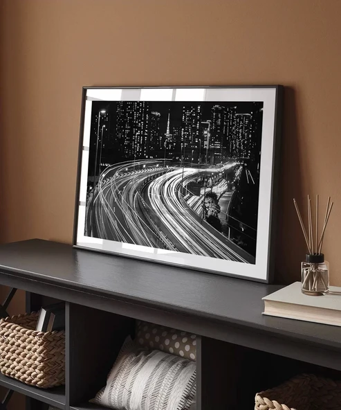 Çerçevesiz Poster Geceye Akan Yollar - Resim 3