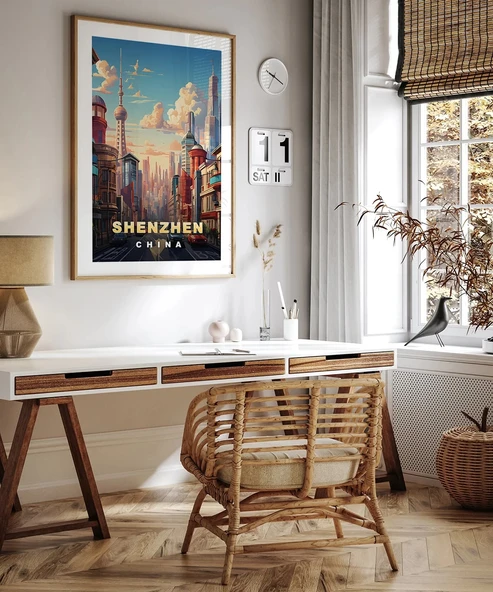 Çerçevesiz Poster Çin'in Teknoloji Başkenti Shenzhen - Resim 5