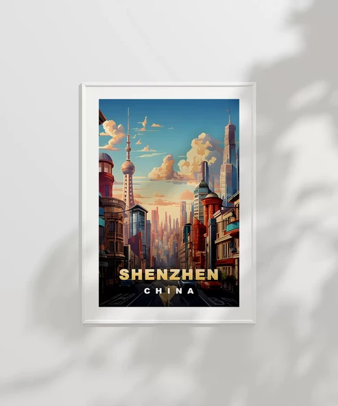 Çerçevesiz Poster Çin'in Teknoloji Başkenti Shenzhen - Resim 2