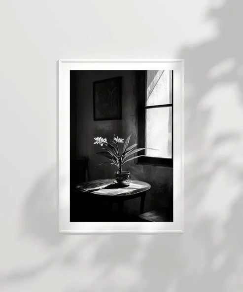 Çerçevesiz Poster Gölge ve Çiçek - Resim 6
