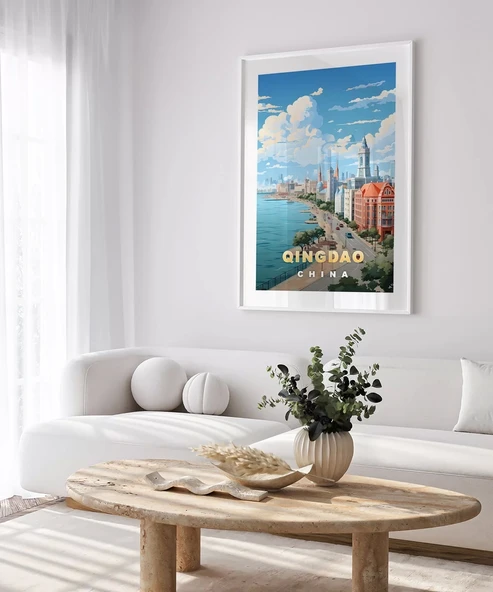 Çerçevesiz Poster Qingdao Sahil Manzarası - Resim 3