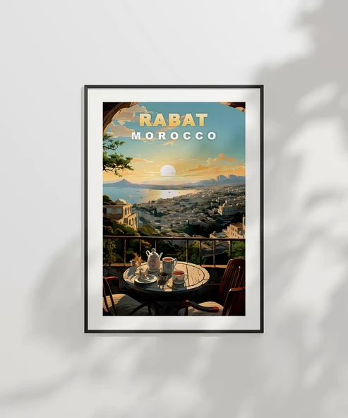 Çerçevesiz Poster Rabat Teras Manzarası - Resim 7