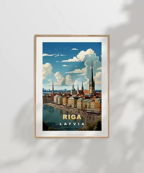Çerçevesiz Poster Riga'nın Büyüleyici Silüeti - Resim 7