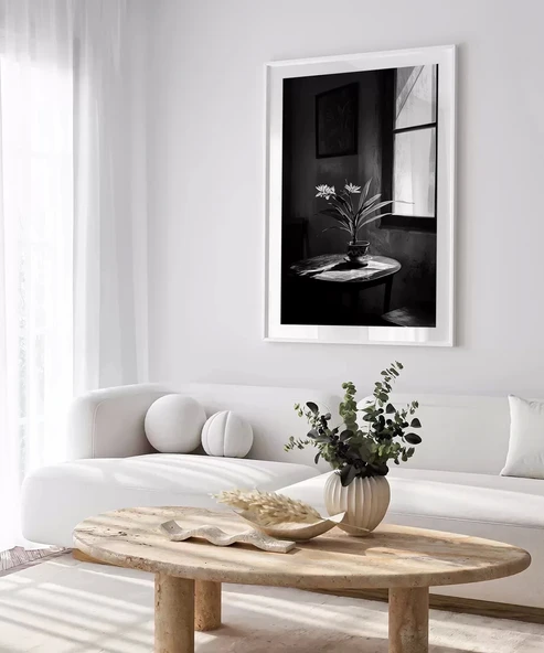 Çerçevesiz Poster Gölge ve Çiçek - Resim 3