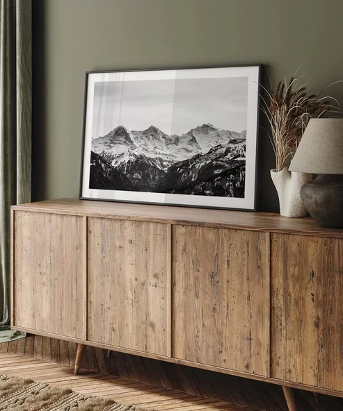 Çerçevesiz Poster Karla Kaplı Zirveler - Resim 4