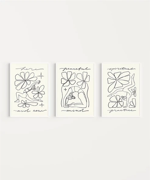 Çerçevesiz Poster Huzurlu Duruşlar 3'lü - Resim 2