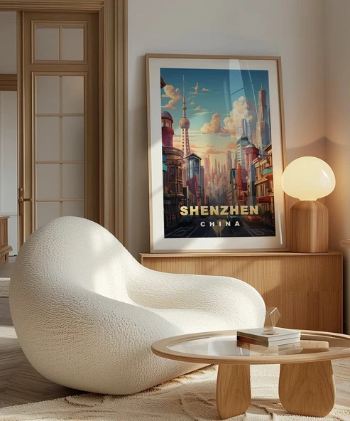 Çerçevesiz Poster Çin'in Teknoloji Başkenti Shenzhen - Resim 4