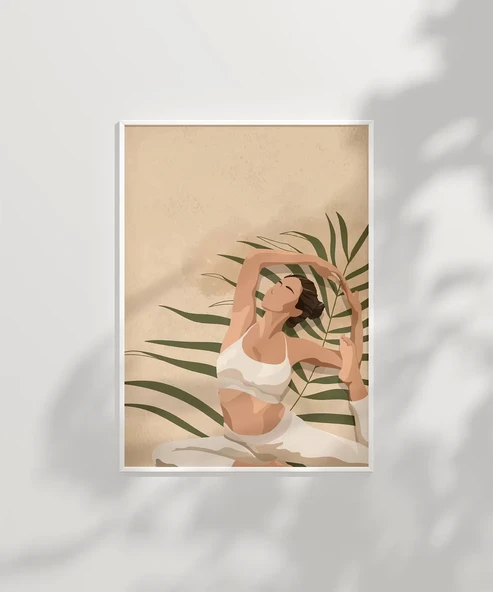 Çerçevesiz Poster Palmelerin Arasında Yoga - Resim 2