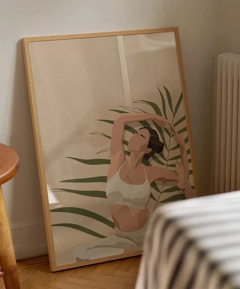 Çerçevesiz Poster Palmelerin Arasında Yoga - Resim 4