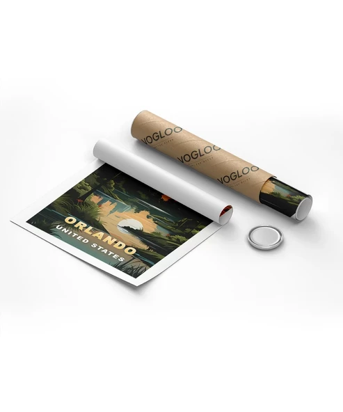 Çerçevesiz Poster Gölet Kenarında Gün Batımı - Resim 8