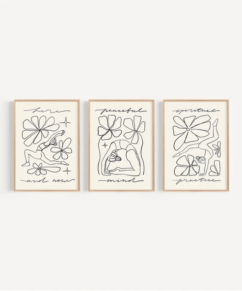 Çerçevesiz Poster Huzurlu Duruşlar 3'lü - Resim 5