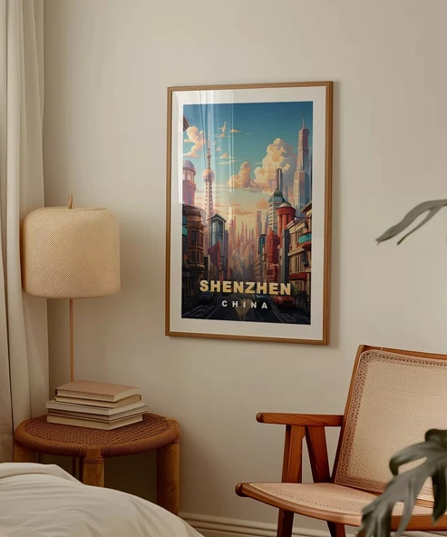 Çerçevesiz Poster Çin'in Teknoloji Başkenti Shenzhen - Resim 3