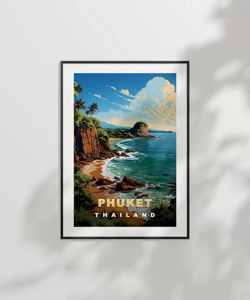 Çerçevesiz Poster Phuket Tropik Sahil Manzarası - Resim 7
