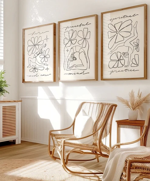 Çerçevesiz Poster Huzurlu Duruşlar 3'lü - Resim 3