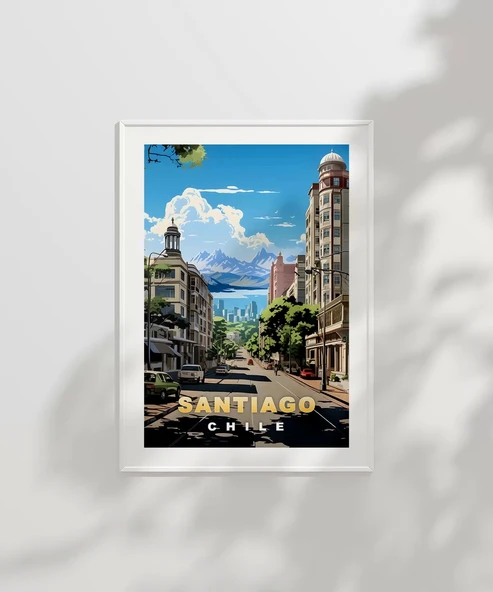 Çerçevesiz Poster And Dağları Eteğinde Santiago - Resim 2