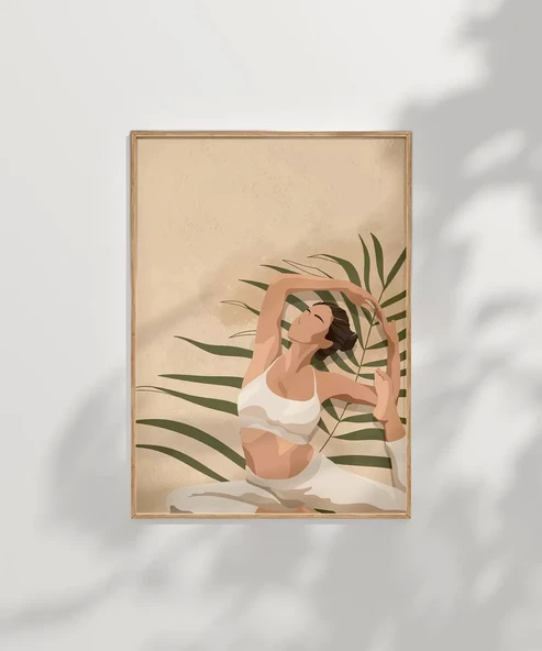 Çerçevesiz Poster Palmelerin Arasında Yoga - Resim 7