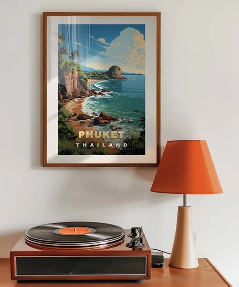 Çerçevesiz Poster Phuket Tropik Sahil Manzarası - Resim 3