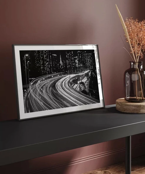 Çerçevesiz Poster Geceye Akan Yollar - Resim 5