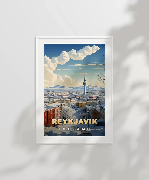 Çerçevesiz Poster Reykjavik Kış Güzelliği - Resim 2