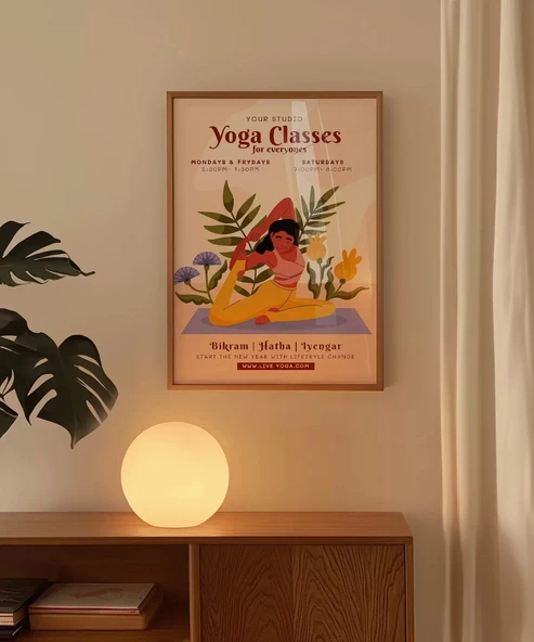 Çerçevesiz Poster Haftalık Yoga Akışı - Resim 3