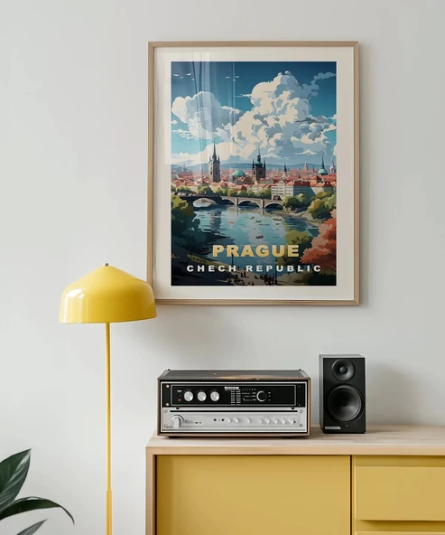 Çerçevesiz Poster Vltava Nehri Üzerinde Prag - Resim 3