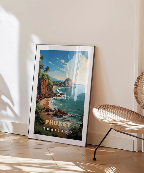 Çerçevesiz Poster Phuket Tropik Sahil Manzarası - Resim 4