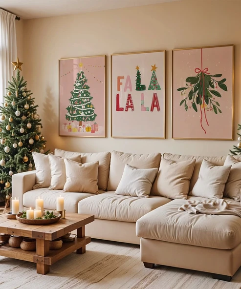 Çerçevesiz Poster Noel Ağaçları 3'lü ürün görseli