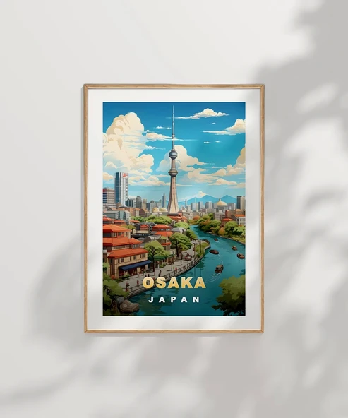 Çerçevesiz Poster Osaka'nın İkonik Kulesi - Resim 6