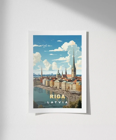 Çerçevesiz Poster Riga'nın Büyüleyici Silüeti ürün görseli