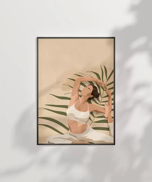 Çerçevesiz Poster Palmelerin Arasında Yoga - Resim 6