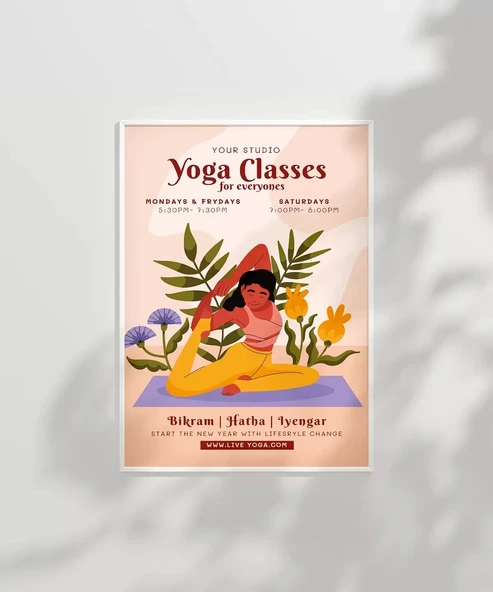 Çerçevesiz Poster Haftalık Yoga Akışı - Resim 2