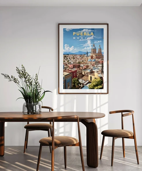 Çerçevesiz Poster Puebla’nın Renkli Sokakları - Resim 3