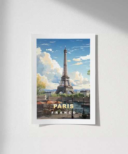 Çerçevesiz Poster Sanatsal Eyfel Kulesi ürün görseli