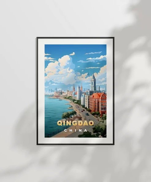 Çerçevesiz Poster Qingdao Sahil Manzarası - Resim 6
