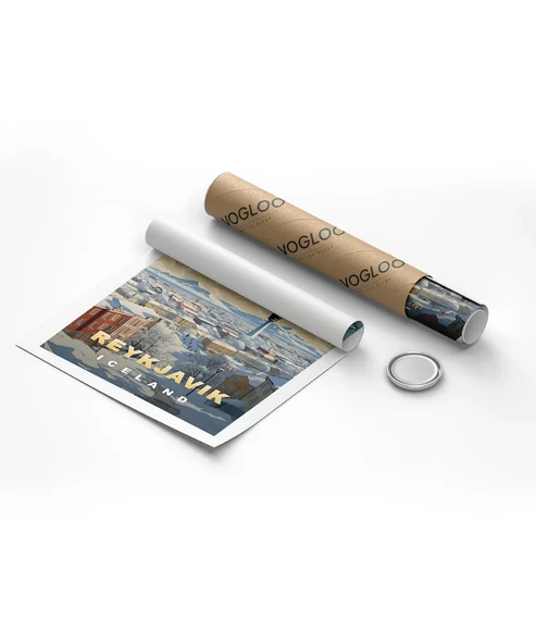 Çerçevesiz Poster Reykjavik Kış Güzelliği - Resim 8