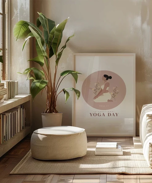 Çerçevesiz Poster Yoga ile Çiçek Aç - Resim 5