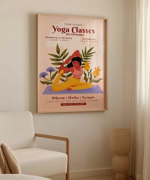 Çerçevesiz Poster Haftalık Yoga Akışı - Resim 5