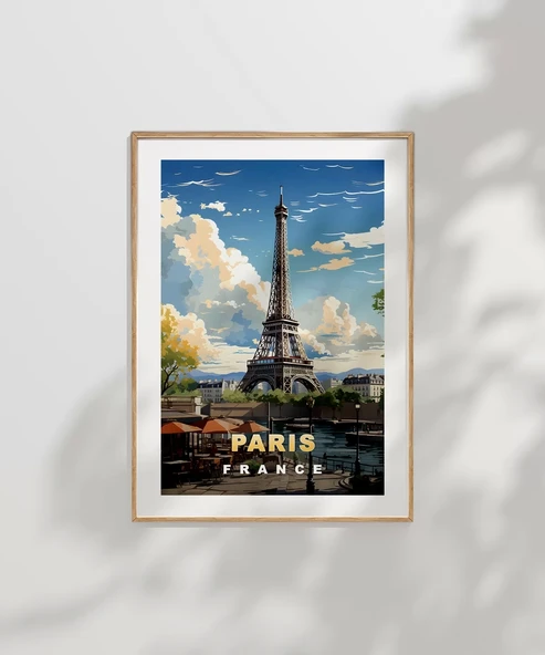 Çerçevesiz Poster Sanatsal Eyfel Kulesi - Resim 6