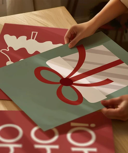 Çerçevesiz Poster Yeni Yıl Coşkusu 3'lü - Resim 2