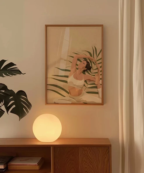 Çerçevesiz Poster Palmelerin Arasında Yoga - Resim 3