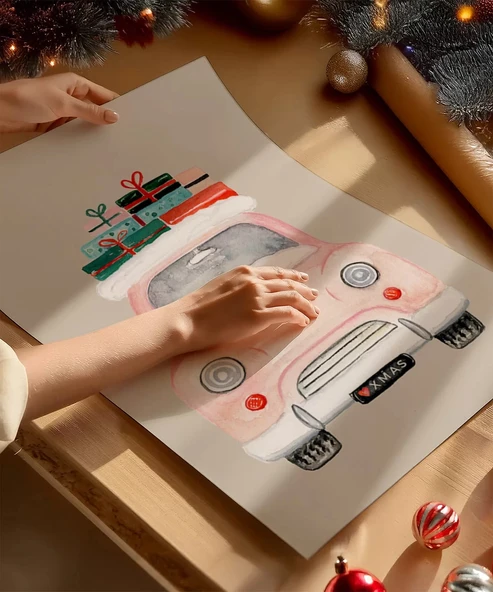 Çerçevesiz Poster Pembe Yılbaşı Macerası 2'li - Resim 3