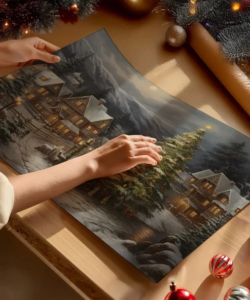 Çerçevesiz Poster Noel Köyü - Resim 2