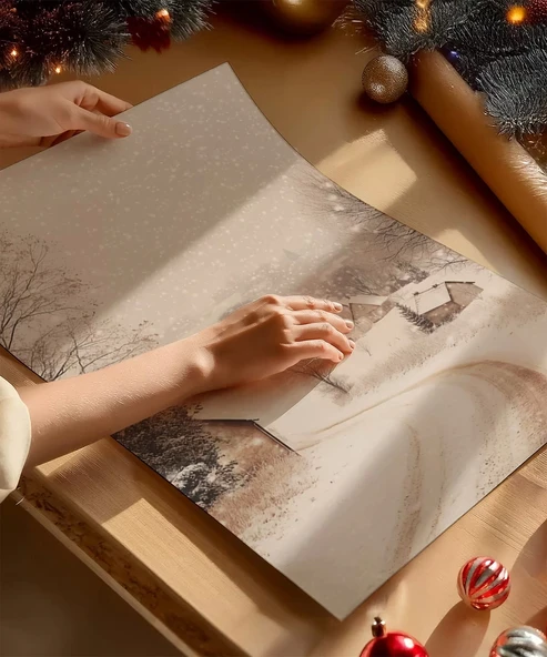 Çerçevesiz Poster Kış Yolculuğu - Resim 2